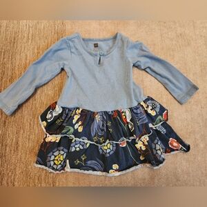 Tea Collection Blue and Multicolor Casual Dress